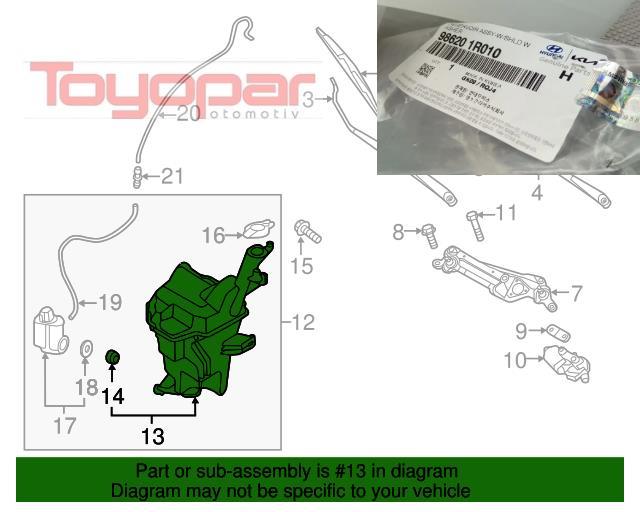 Accent Blue Silecek Su Fıskiye Deposu / ORJİNAL 986201R010