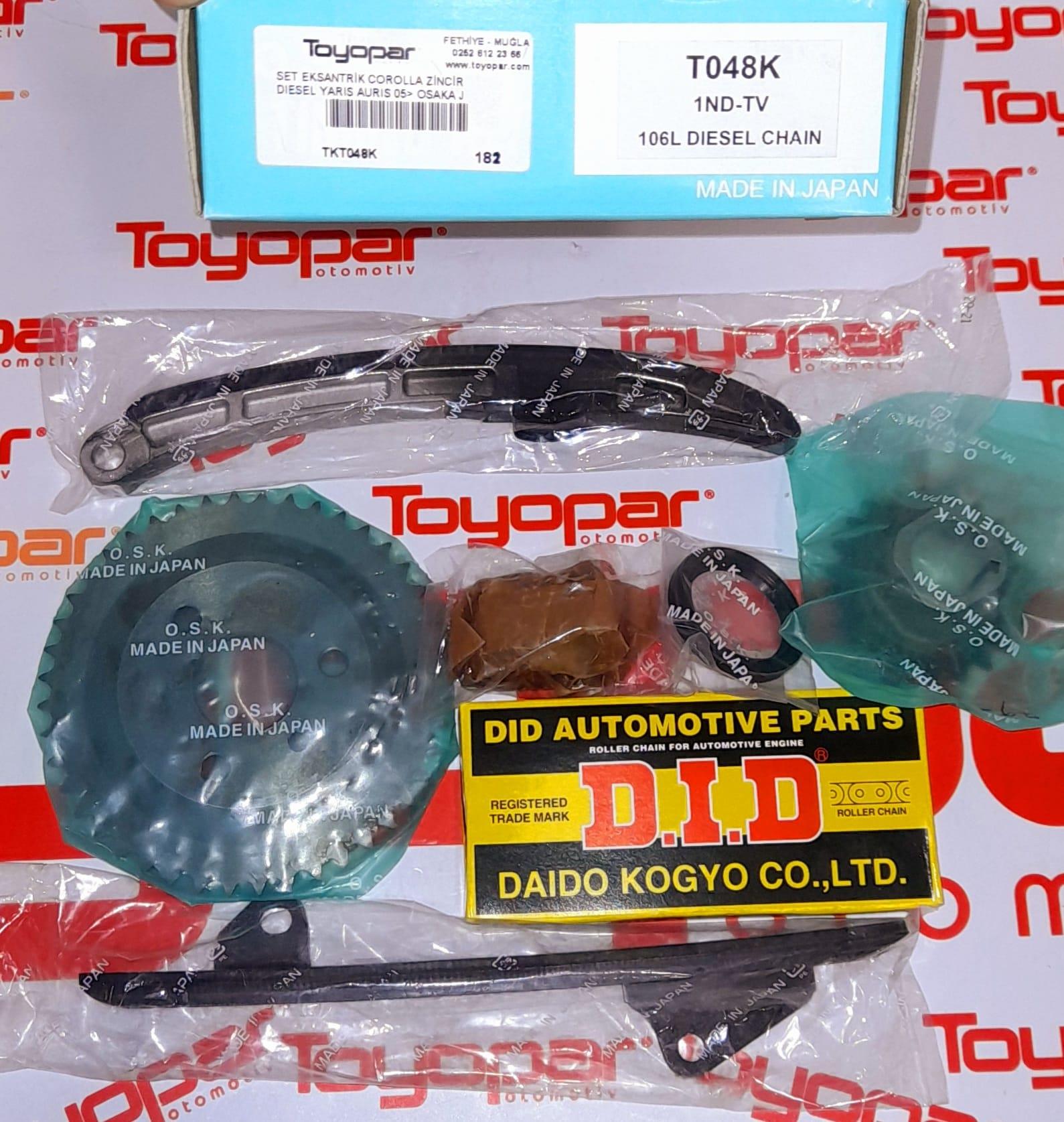 Corolla Auris 1NDTV Dizel 2006-2009 Eksantrik Zincir Seti [JAPON]